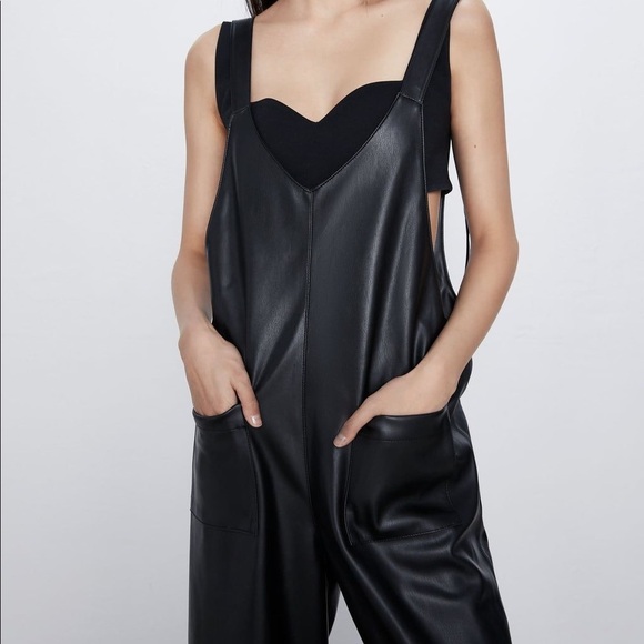 Anthropologie Portia Faux Leather Jumpsuit - Picture 5 of 5